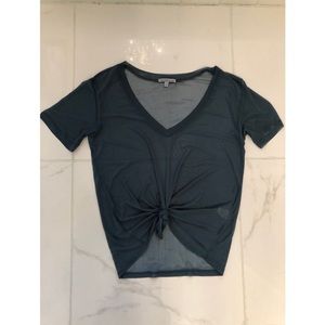 Sexy Teal tie Crop Top